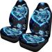 Suhoaziia Boho Floral Car Seat Covers 2 Piece Durable Front Seat Cushion Protectors Automative Accessiores Easy to Install Sea Turtle Driver Seat Cover High Back for Van Truck Vehicle All Weather