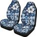 Suhoaziia 2 Piece Car Seat Covers Auto Decoration Accessiores Set Portable Car Seat Cover Front Seats Only for Van Sedans Truck Washable Blue Plum Blossom Seats Cushion All Weather