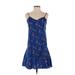 Thakoon Collective Casual Dress - DropWaist: Blue Floral Dresses - Women's Size 0