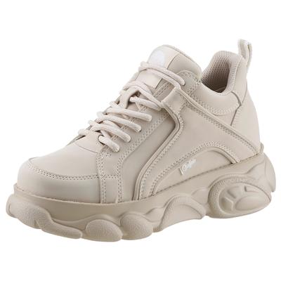 Plateausneaker BUFFALO, Damen, Gr. 38, beige, Lederimitat, sportlich, Schuhe, mit Memory Foam-Innensohle