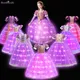 Robe de princesse Raiponce avec lumière LED pour filles costume de cosplay pour enfants