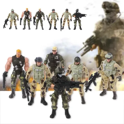 Figurines militaires 6 pièces/ensemble jouets pour enfants avec arme