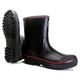 Foinledr Men's Wellington Boots, Half Height Rain Boots, Lined Rubber Boots, Men's Waterproof Rain Boots, Garden Boots, Breathable Wellington Boots, Black Red No Drawstrings, 7 UK