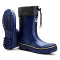 Foinledr Men's Wellington Boots, Half Height Rain Boots, Lined Rubber Boots, Men's Waterproof Rain Boots, Garden Boots, Breathable Wellington Boots, Waterproof Fishing Boots, Blue Yellow, 9.5 UK