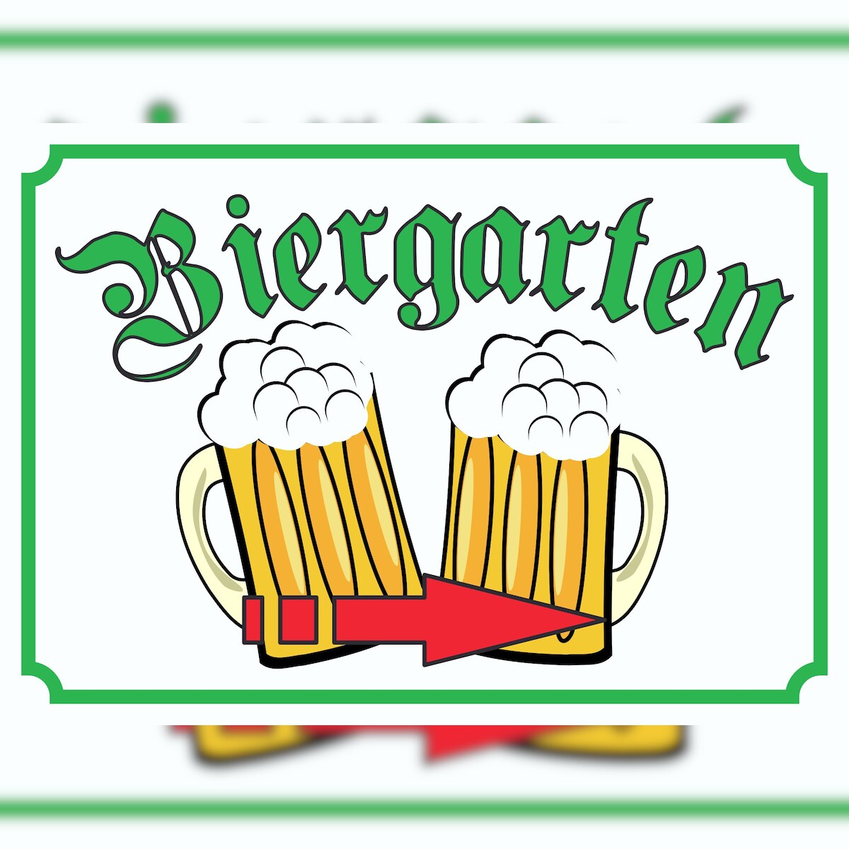 Biergarten Schild Pfeil rechts A1 (594x841mm) Image