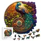 Puzzle rond en bois d'animaux pour adultes paon et oiseau jouet pour enfants cadeau de festival