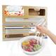 LUFEIS Foil dispenser with cutter, cling film dispenser, foil dispenser, foil dispenser, made of bamboo cling film, cling film cutter for kitchen drawer (5 in 1)