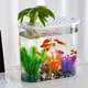 Petite table d'aquarium de bureau avec couvercle panier de plantes hydroponiques transparentes