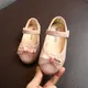 Chaussures de danse plates en cuir PU pour enfants de 1 à 6 ans avec robe de mariée en cristal et