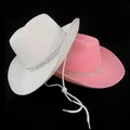 Fashion Vintage Cowboy Hat Western Style Large Brim Hat Hats Fedora Felt Cowboy Jazz Hat Accessory