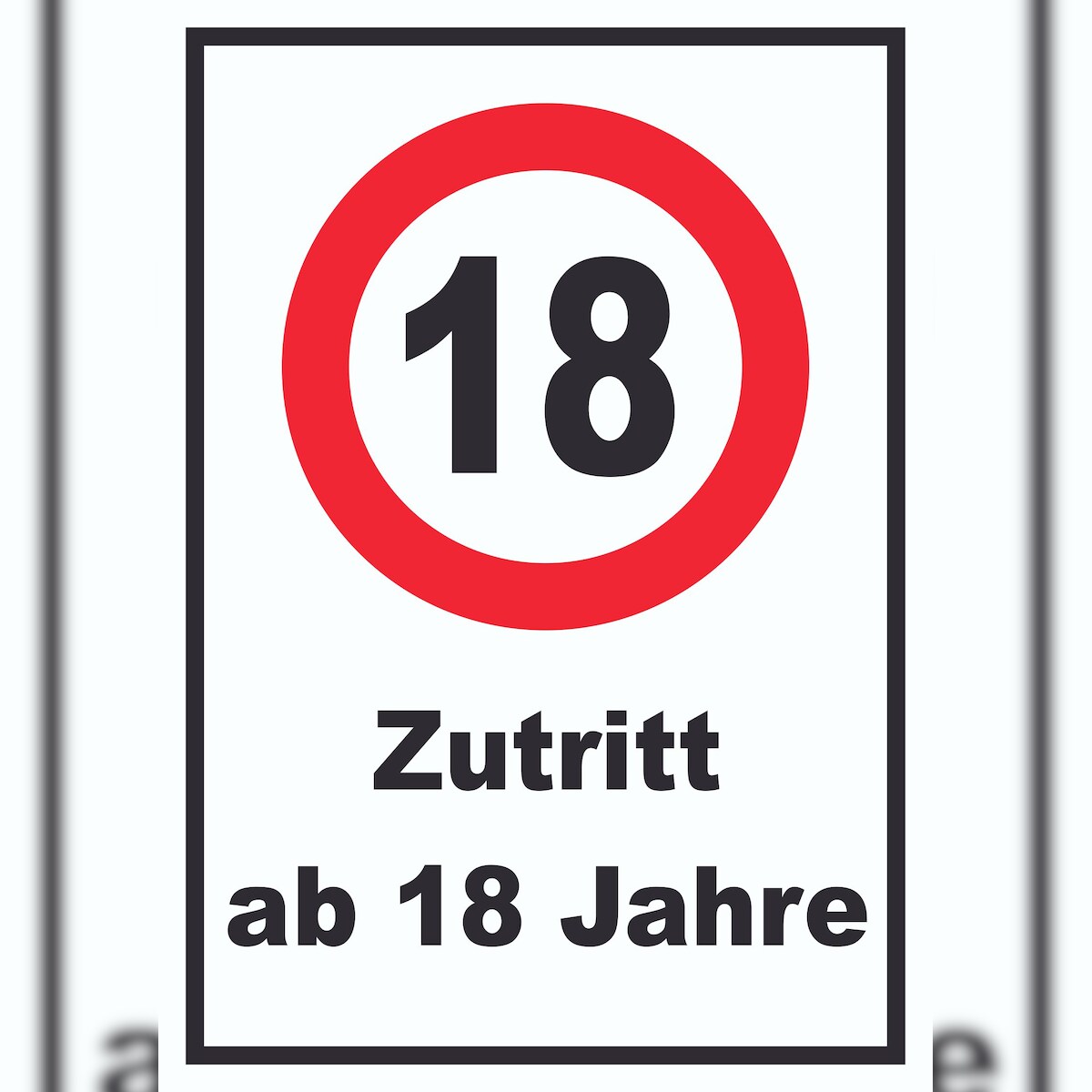 HB-Druck Zutritt ab 18 Jahre Schild A1 Rückseite selbstklebend Image