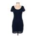 Isaac Mizrahi Casual Dress: Blue Jacquard Dresses - Women's Size Medium