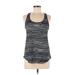 Under Armour Active Tank Top: Black Color Block Activewear - Women's Size Medium