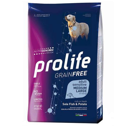 10 kg Dog Prolife Adult M/L Grain Free Sole Fish&Potato Hundefutter trocken