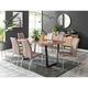 Furniture Box Kylo Brown Wood Effect Dining Table and 6 Cappuccino Isco Chairs