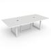 Compel Pivit Rectangular Table w/ Power Modules, Steel in Gray/White | 30 H x 96 W x 48 D in | Wayfair PIV-CT-OF-96-WHT-WHT-PWRS