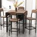 Clihome Farmhouse 5-Pcs Counter Height Drop Leaf Dining Table Set