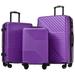 Hardshell Expandable Suitcase Luggage Sets , Purple 3-Piece Set