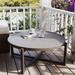 COSIEST Outdoor Patio Round Dark Grey Coffee Table
