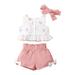 Youmylove Toddler Girl Clothes Off Shoulder Sleeveless Tops Floral Shorts Toddler Girl Outfit Set 2Pcs Clothing Toddler Girl Clothes