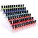 SUTENG Clear Nail Polish Organizer Holder Rack Shelf 6 Tier Acrylic Tattoo Ink Essential Oil Display Stand Holds Up to 56-96 Bottles