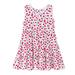 HAPIMO Girls s A Line Dress Floral Print Cute Keyhole Neck Princess Dress Pleated Ruffle Hem Holiday Sleeveless Lovely Relaxed Comfy White XL