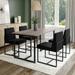 Hokku Designs Bethany Table & Derry Chairs 5-Pieces Dining Set Wood/Upholstered/Metal in Black | 30 H x 32 W x 54 D in | Wayfair