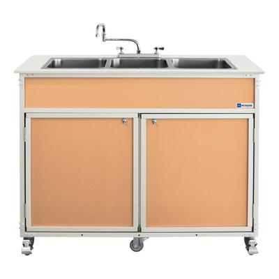 Monsam PSE-2003R-MAPLE Maple Three Deep Basin Portable Commercial Sink