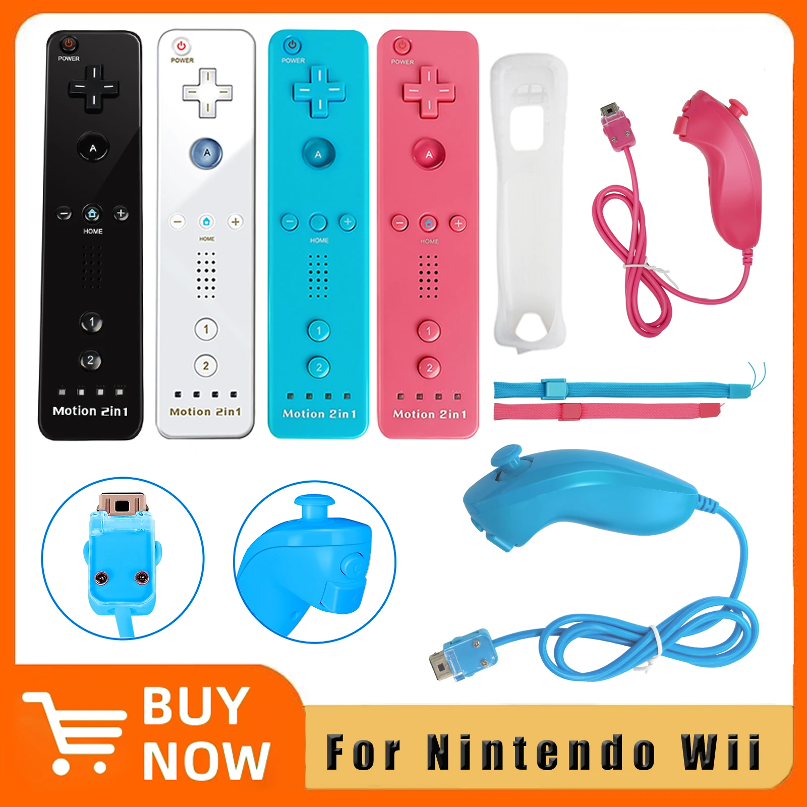 Integrierter Motion Plus Wireless Gamepad Controller für Nintendo Wii Spiele Steuerung für Nintend Wii Fernbedienung Joystick Joypad Image