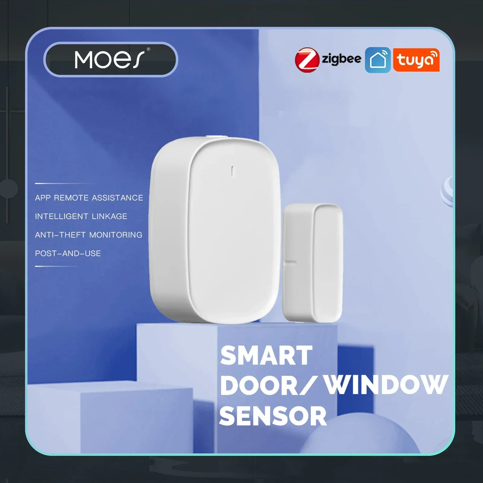 MOES Tuya ZigBee/Wifi Smart Fenster Tür Tor Sensor Detektor Smart Home Sicherheit Alarm System Smart Leben Tuya App Fernbedienung
