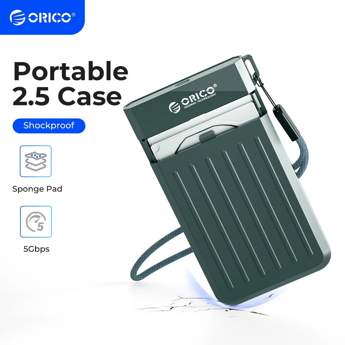ORICO HDD-Gehäuse 2,5 SATA auf USB 3.0-Adapter Festplattengehäuse für SSD-Festplatte HDD-Box Typ C 3.1 Gehäuse HD Externes Festplattengehäuse Image