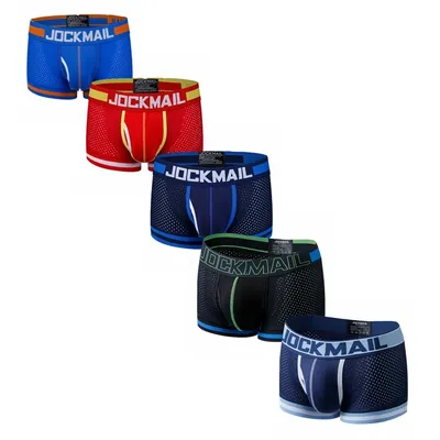 JOCKMAIL 5 stücke Mann Unterhose Boxershorts Mesh Nylon Männer Boxer Männlich Atmungsaktive Unterwäsche männer Höschen Weiche Boxer Image