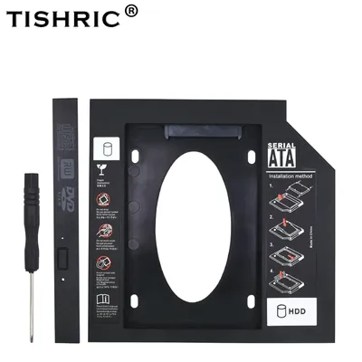 TISHRIC Universal Kunststoff HDD Caddy 9 5 12 7mm SATA 3 0 Optibay für 2 5 ''SSD Festplatte Fall