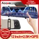 Acceo A38 2 5 K Auto DVR 12 Zoll Touch IPS Rückspiegel Dual Objektiv Dashcam Auto Kamera Video