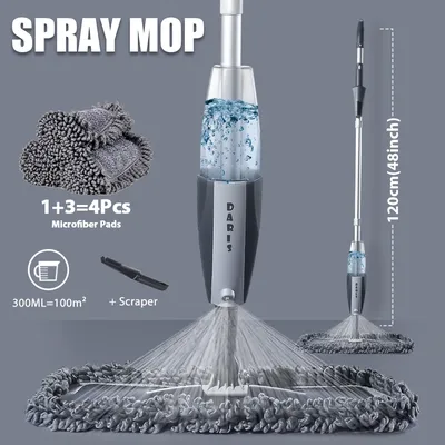 Magic Spray Mop Holzboden mit wiederverwendbaren Mikrofaser-Pads, 360-Grad-Griff, Heimfenster, Küche, Mopp, Kehrmaschine, Besen, saubere Werkzeuge