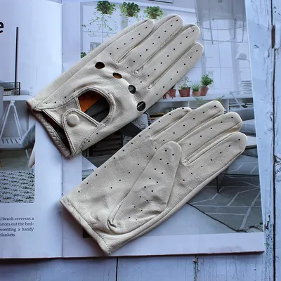 100% echtes Leder Handschuhe Driving frauen Single-Schicht Dünnen Mode Hohl Atmungsaktive Kurze