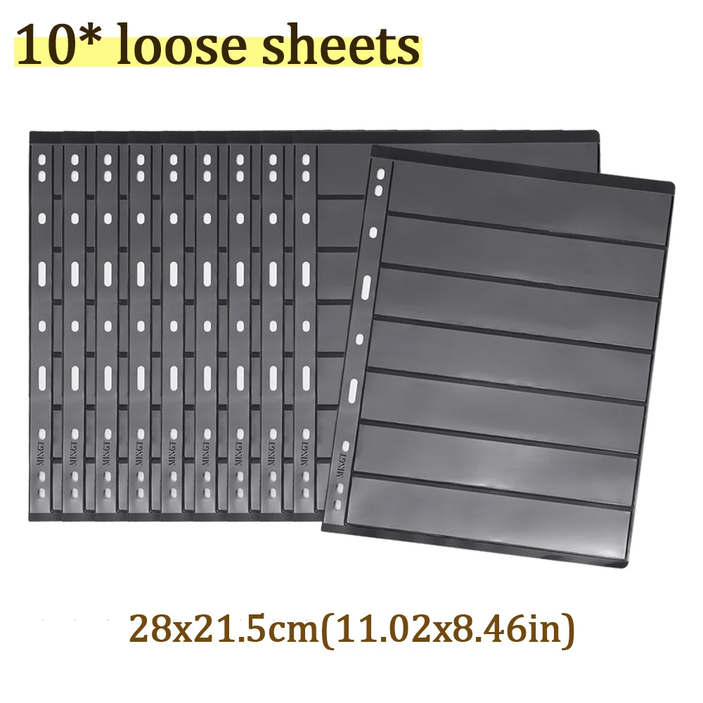 10 Stück Briefmarken Raster Stempel Seite Sammlung Briefmarken Album halter Blätter klar PVC Lose blatt Inners Nachfüll seite ohne Umschlag Image
