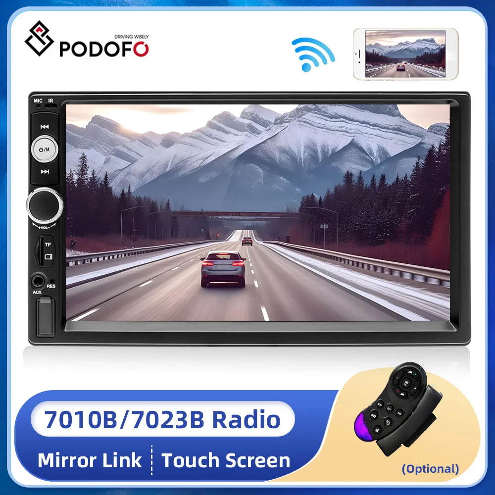 Podofo autoradio 2 din Auto Modelle 7 "zoll Touch Screen Bluetooth auto radio player 2DIN auto audio AUX FM unterstützung Rückansicht Kamera Image
