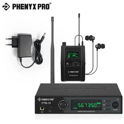 Phenyx Pro PTM-10 Stereo Wireless in Ohren Monitor System Stage Return Bodypack Empfänger iem