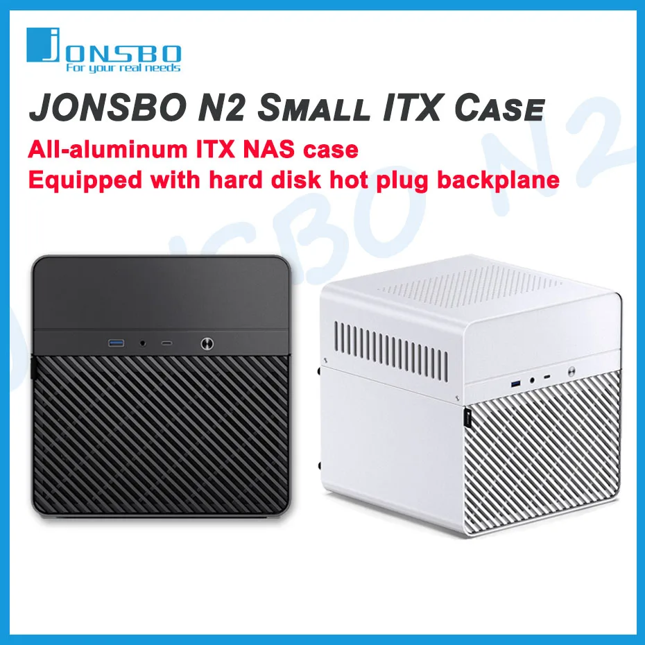 JONSBO N2 NAS Mini-Gehäuse, All-In-One-Gehäuse für Zuhause, Büro, Server, PC-Gehäuse, 5 Festplattenort, Hot-Swap-fähiges ITX-Motherboard-Gehäuse