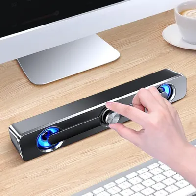 USB Verdrahtete Leistungsstarke Computer Lautsprecher Bar Stereo Subwoofer Bass Lautsprecher Surround Sound Box LED Für PC Laptop Telefon Tablet MP3