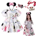 2024 neue Disney Minnie Kinder Kleider Mädchen Kinder Kleinkind Mickey Mouse Gänseblümchen Cartoon