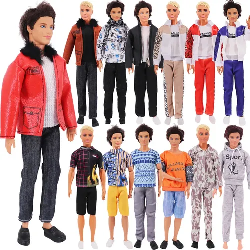 30cm Ken Puppe Kleidung Mode Anzug Top + hose Cool Outfit Ken Puppen Für Barbies Junge kinder Urlaub