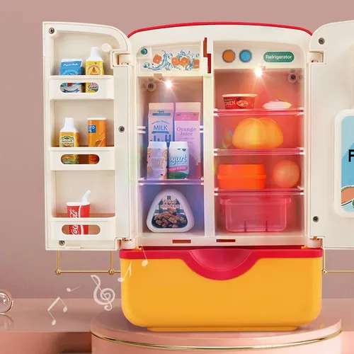 Kinder Spielzeug Kühlschrank Kühlschrank Zubehör Mit Eis Dispenser Rolle Spielen Für Kinder Küche