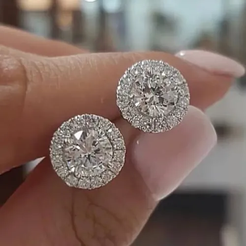 90% OFF Trendy Labor Diamant Stud Ohrring Echt 925 sterling silber Engagement Hochzeit Ohrringe für