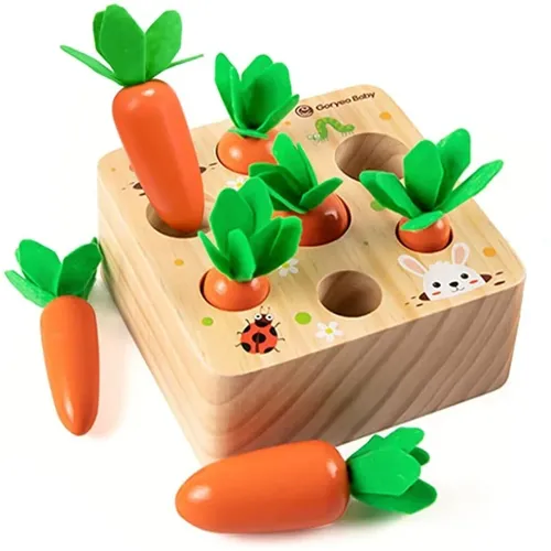 Montessori Spielzeug für 1 Jahr Baby Pull Karotten Set Spiel Kinder Holz spielzeug Form Sortierung