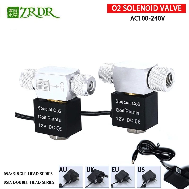 ZRDR Aquarium Co2 Magnetventil Regler 110V-220V Niedrigtemperatur Co2 Aquarium Aquarium Elektrisches Magnetventil EU US DC12V Image