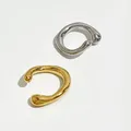 Peri'sBox Solid Gold Farbe Ohrringe ohne Piercing Geometrische Runde Ohr Manschette Minimalistischen