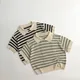 Frühling Herbst Neue Kinder Strick Aushöhlen Polo Hemd Mädchen Baby Lose Kurzarm Pullover Tops Boy