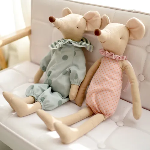 Kinder Spielzeug Wenig und Nette Rosa Baumwolle Bowknot und Grün Bowknot Maus Puppe Stofftier